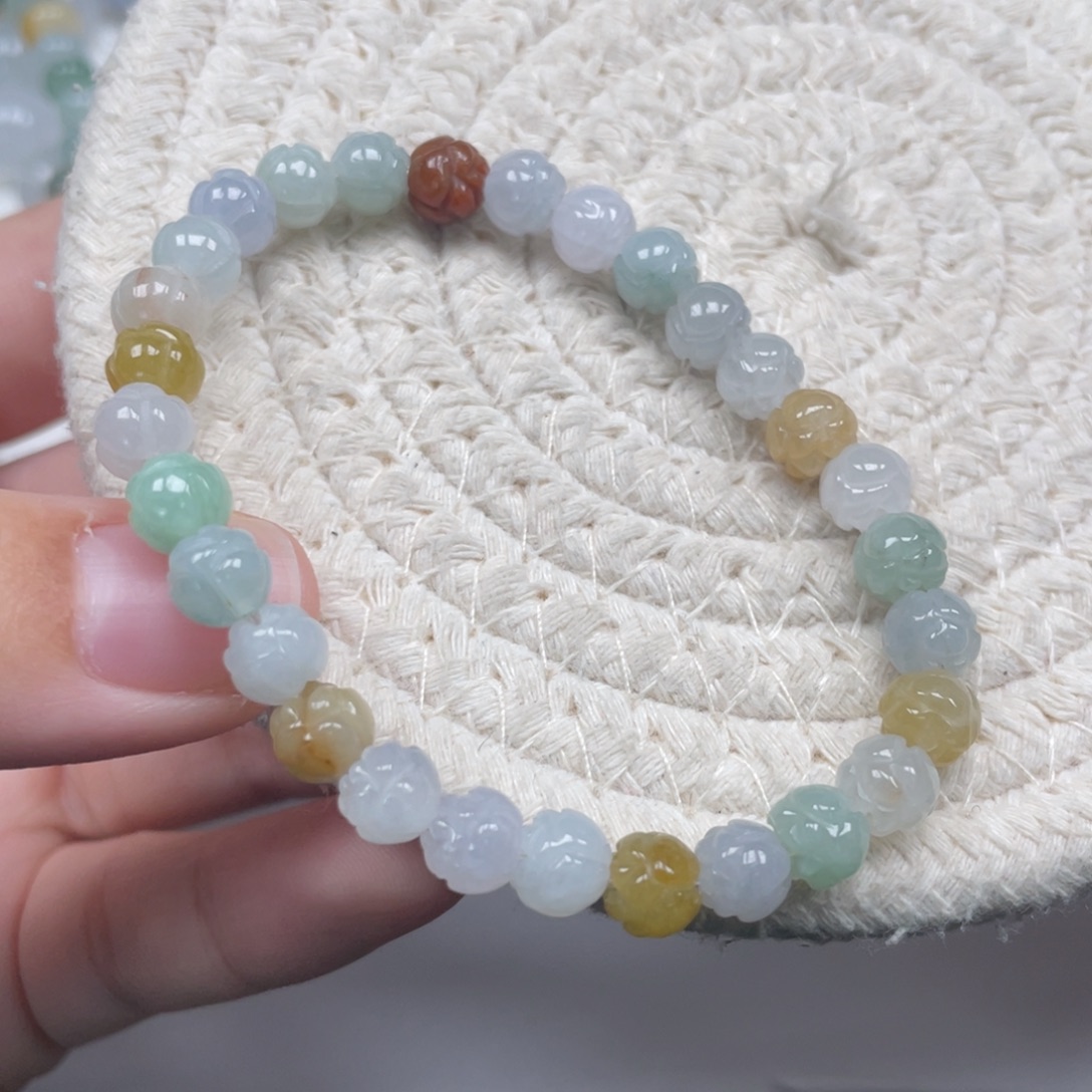 翡翠未镶嵌颈饰天然A货缅甸翡翠6.8mm