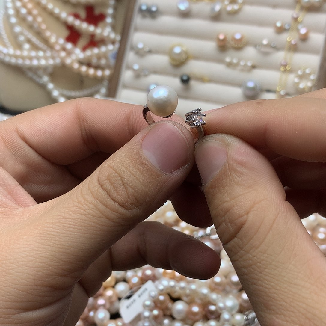淡水珍珠7-8未镶嵌jz1戒指