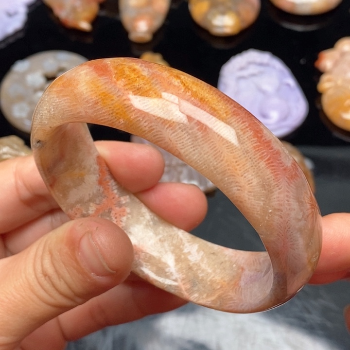 硅化珊瑚（珊瑚玉）手镯未镶嵌59.4