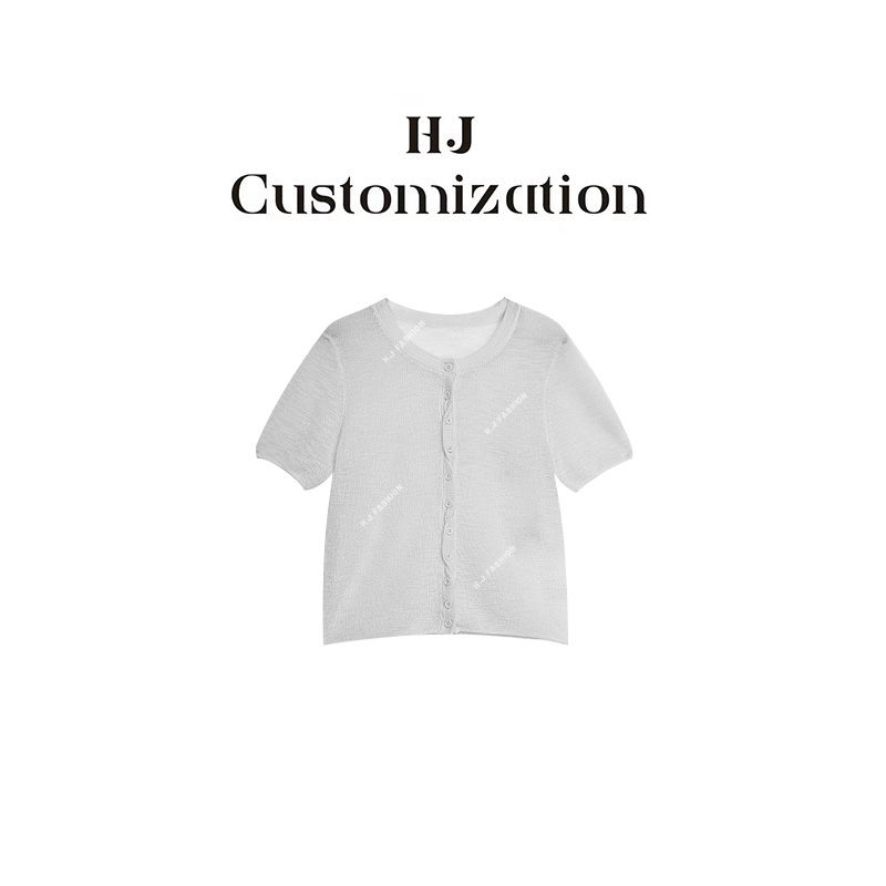 【 H·J 】“量身定制”韩系重工温柔简约竹节麻短袖针织衫0799