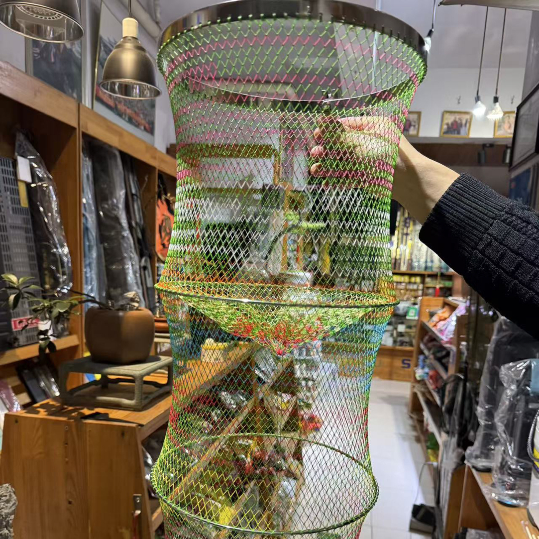 25直径1.88米16编原色原丝pe线304不锈钢圈口纯手工编织鱼护