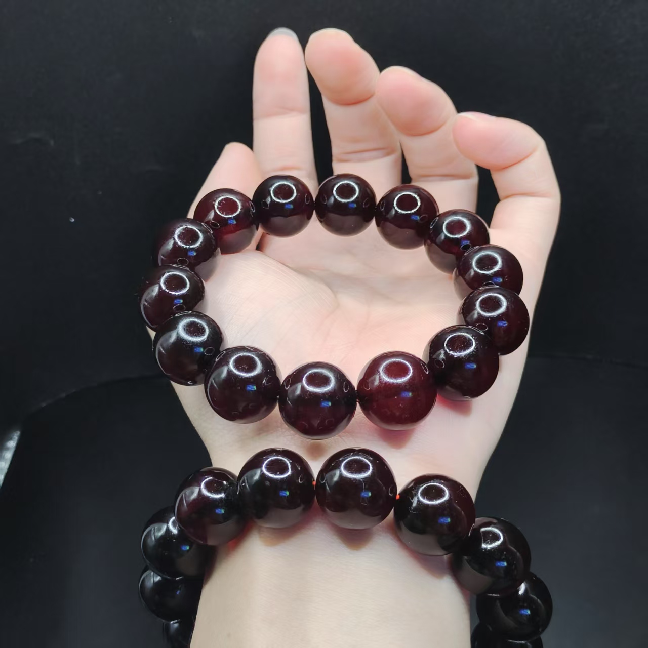 【康康严选】血珀琥珀单圈手串JX【多样性发其一】约15mm+