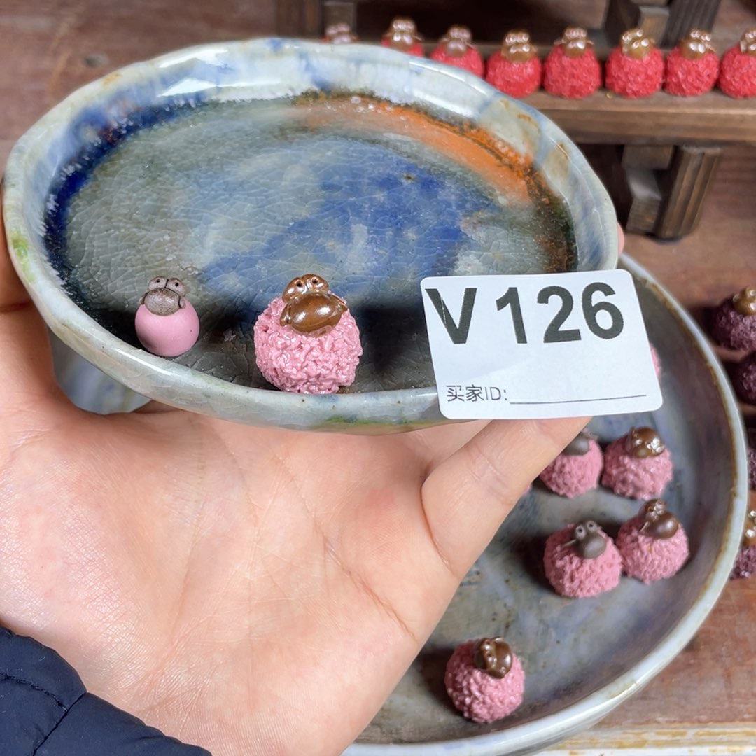 紫砂花盆洋*2个 小羊摆件