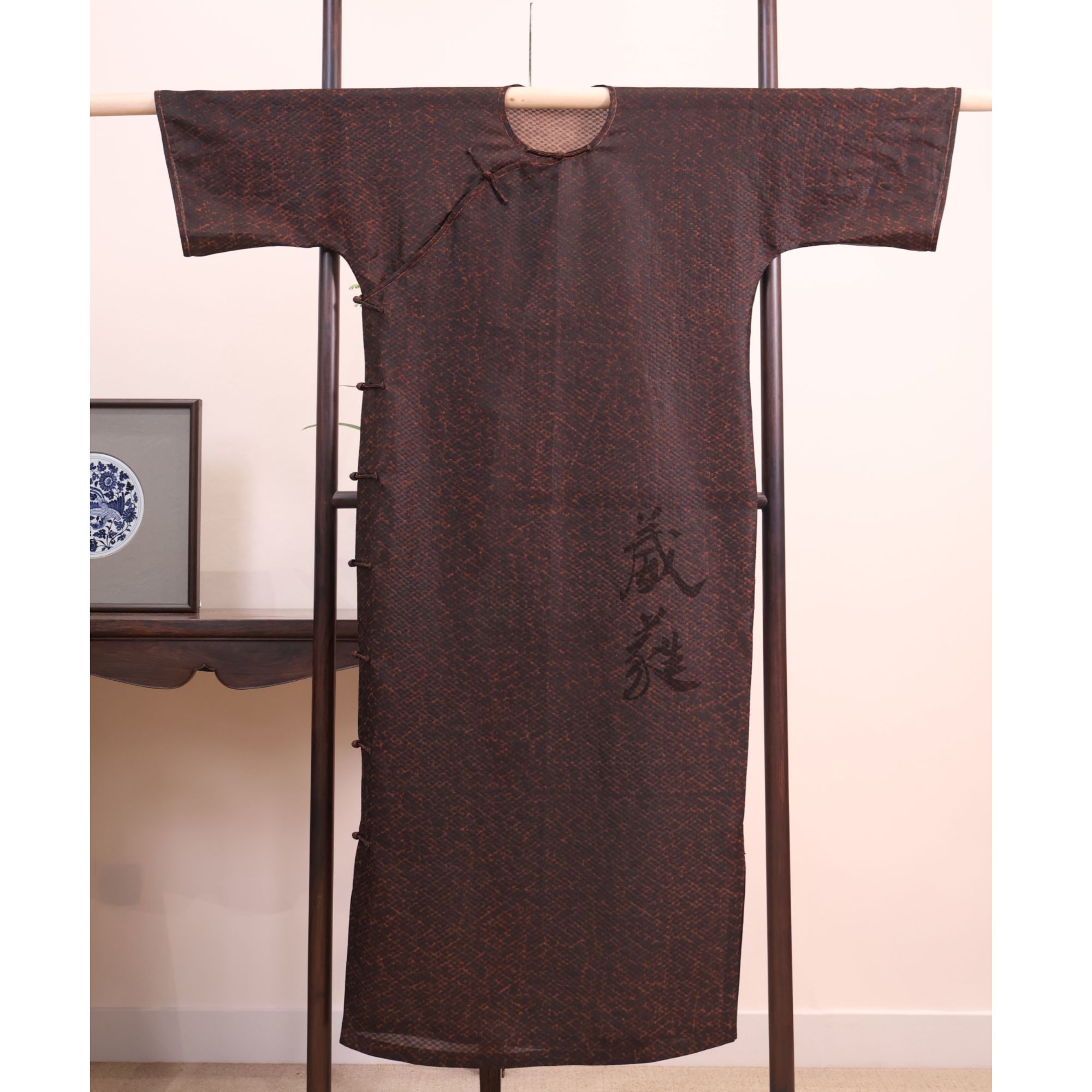 【莨纱袍子】葳蕤国风中式服装圆领长袍