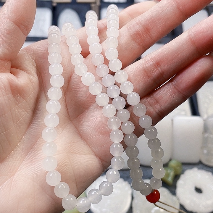 石英质玉（金丝玉）颈饰未镶嵌阳****蓝新疆金丝玉