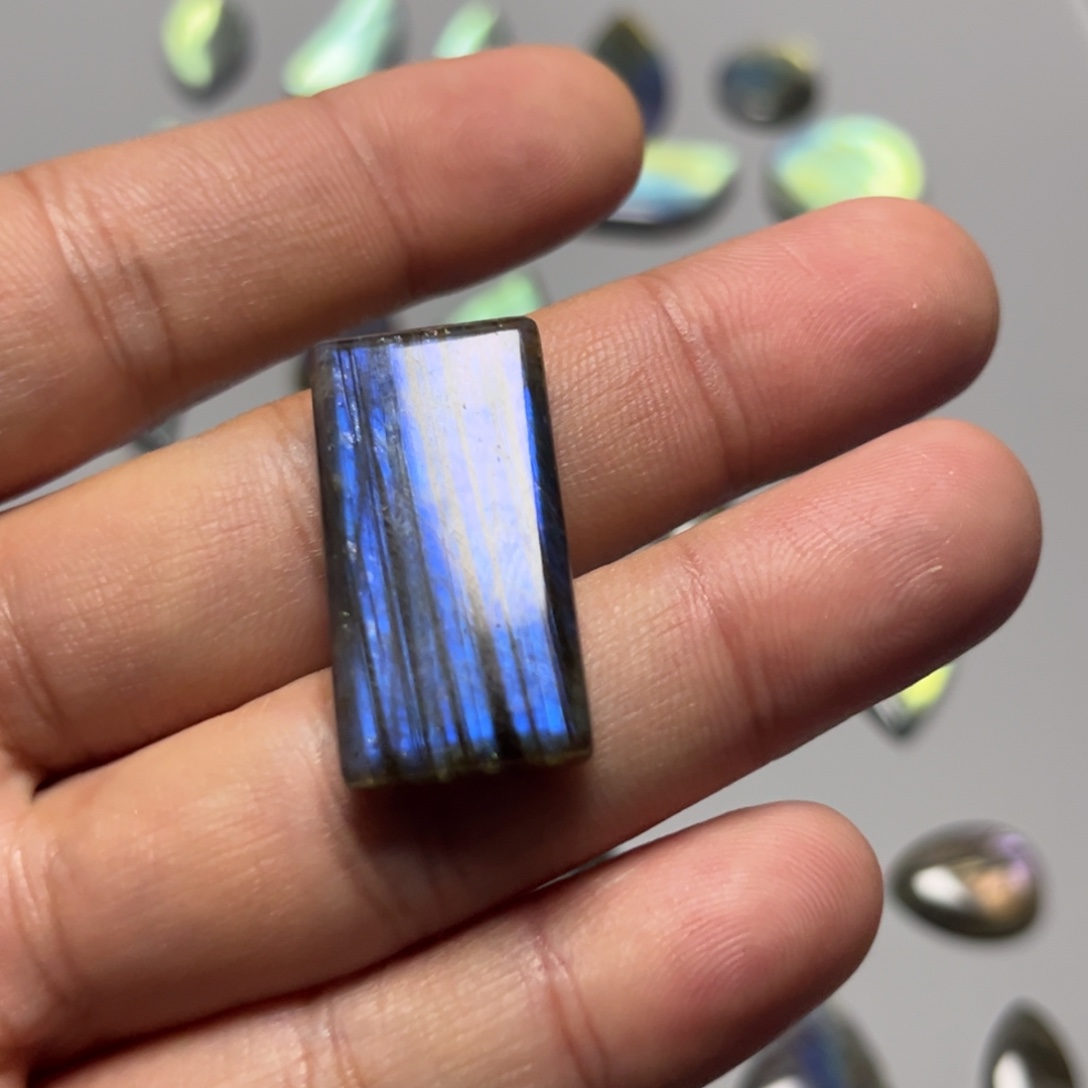 颈饰银S925镶嵌长石拉长石方牌