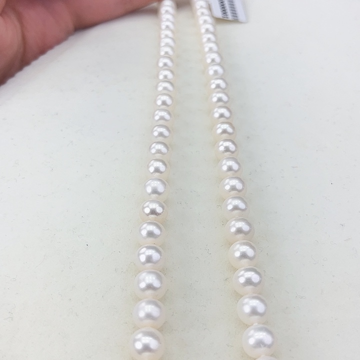 淡水珍珠颈饰银S925镶嵌卡8冷白高品