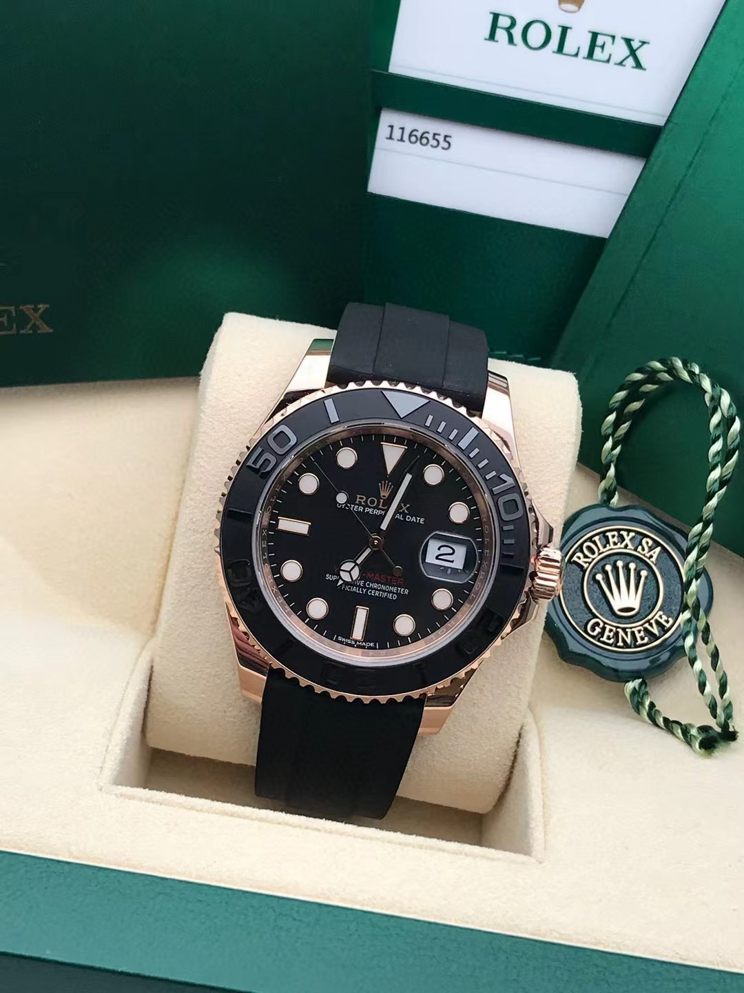 99新 Rolex/劳力士 游艇/116655玫瑰金游艇/单表/机械