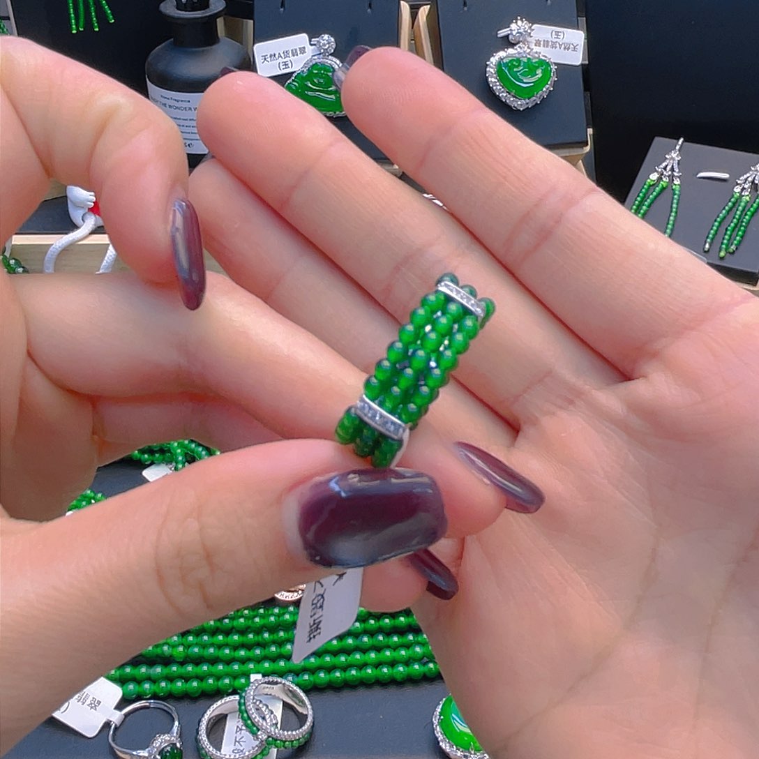 翡翠手链未镶嵌戒指卡2.5