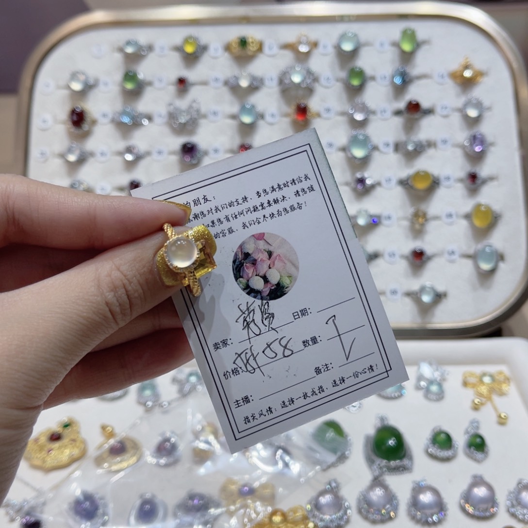 岫玉戒指银S925镶嵌劳***疯