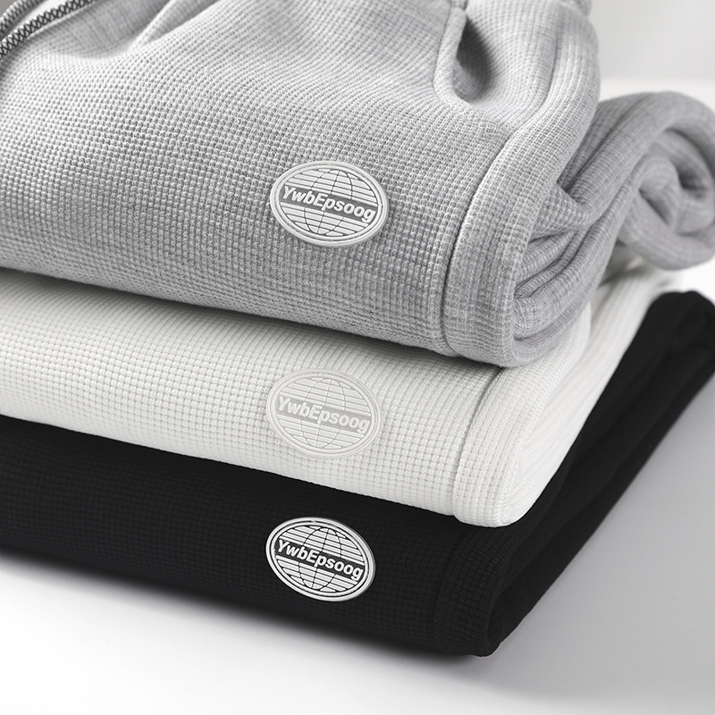 ACU男装|华夫格卫裤男2025春季潮牌情侣束脚针织运动裤休闲长裤子