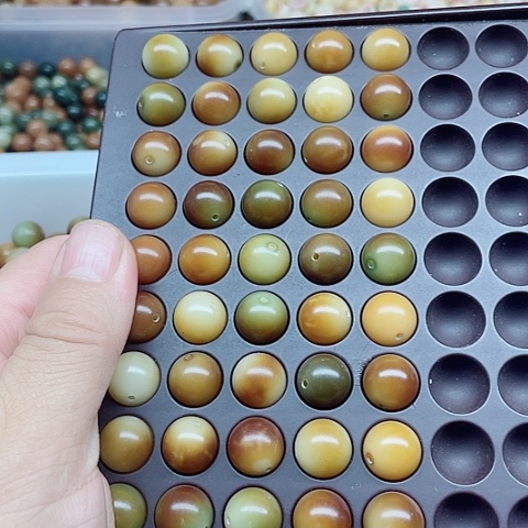 吊坠白玉菩提13精品干磨焦糖圆50颗