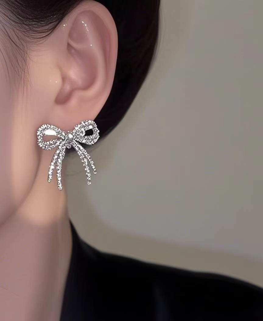 铜合金锆石耳饰 时尚耳钉通用链接3