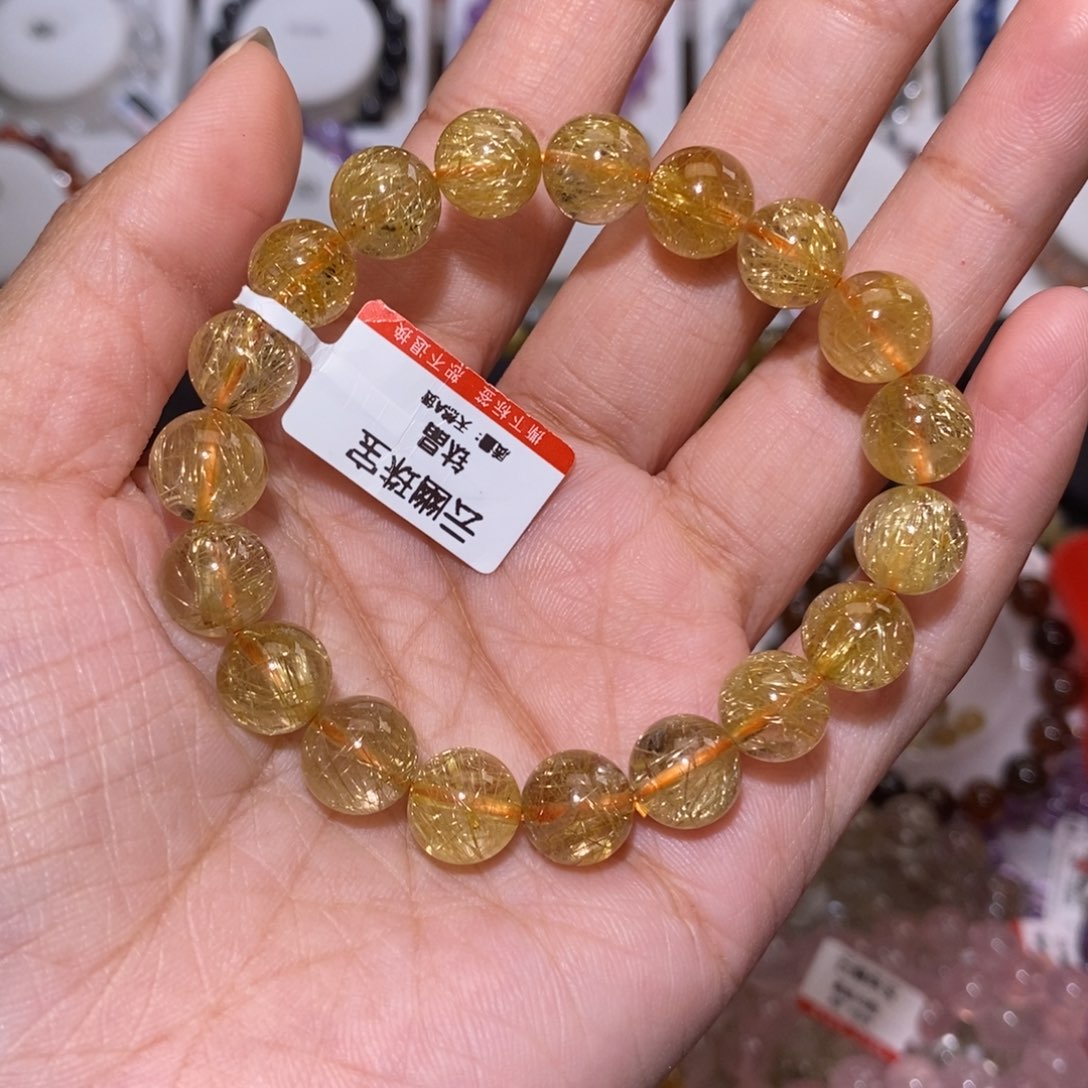 【闪购商品】发晶手链未镶嵌大*钛金10.2m