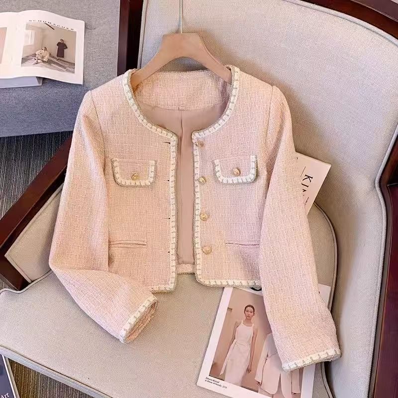 十九 杨杨法式短款短外套格子直下摆重工小香风时尚轻奢12月