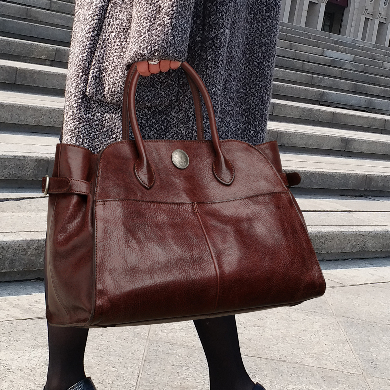 CCAMO包包女款爆款2025新款时尚大气女包牛皮手提包大容量通勤包