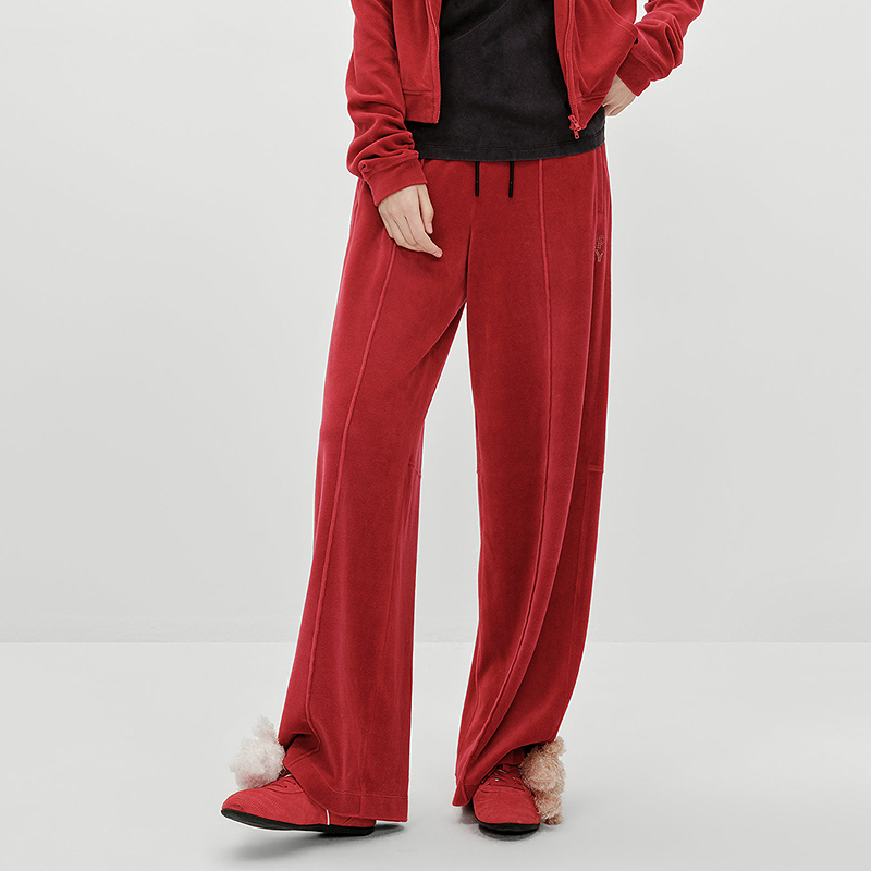 【商场同款】HPLY荷比俪2026春棉慵懒阔腿丝绒休闲裤HMG12410007