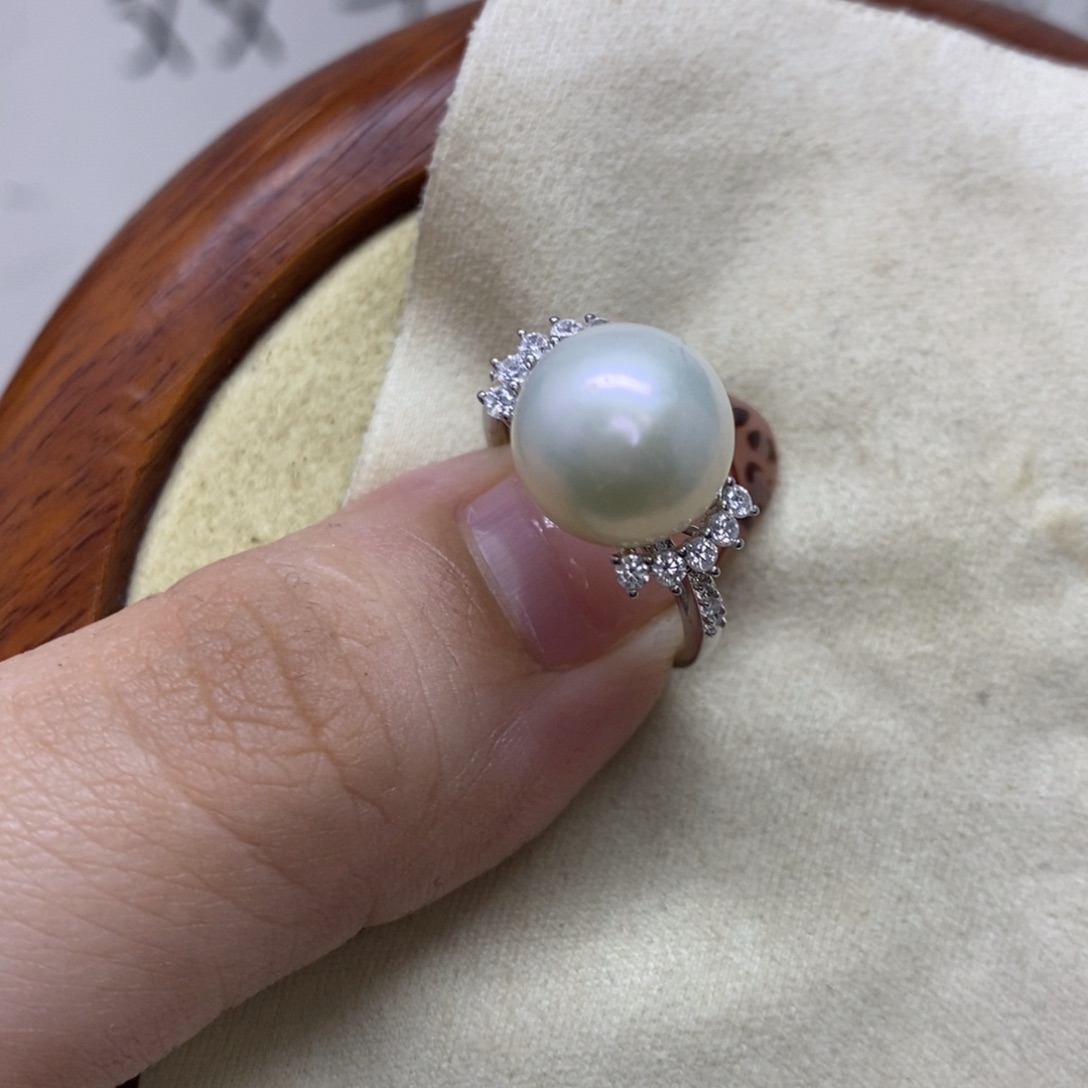 淡水珍珠银S925镶嵌戒指