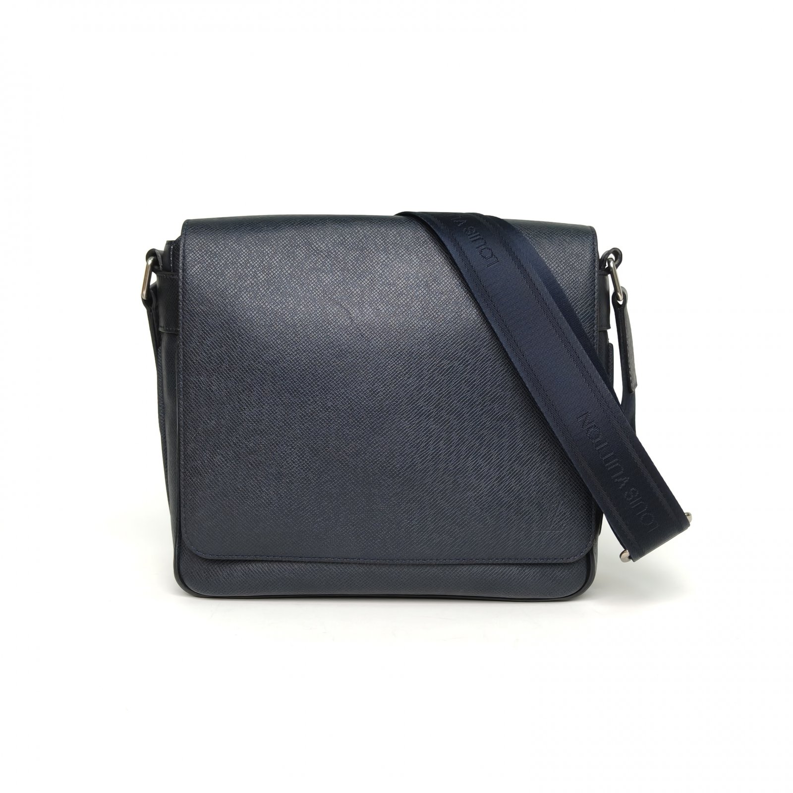 95新 LouisVuitton/路易威登 【攀攀】墨蓝色 皮革 LV 斜挎包男士