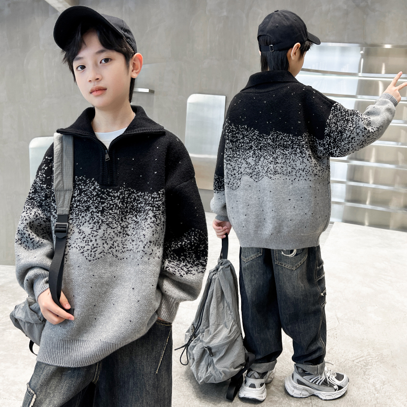 男童春秋款毛衣2024新款秋季针织长袖儿童秋装网红【QSX】AF366