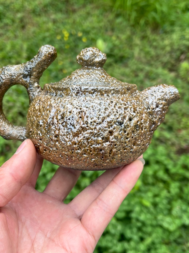 荥经黑砂明火炭烧柴烧全手工制作工艺手冲壶茶壶180cc