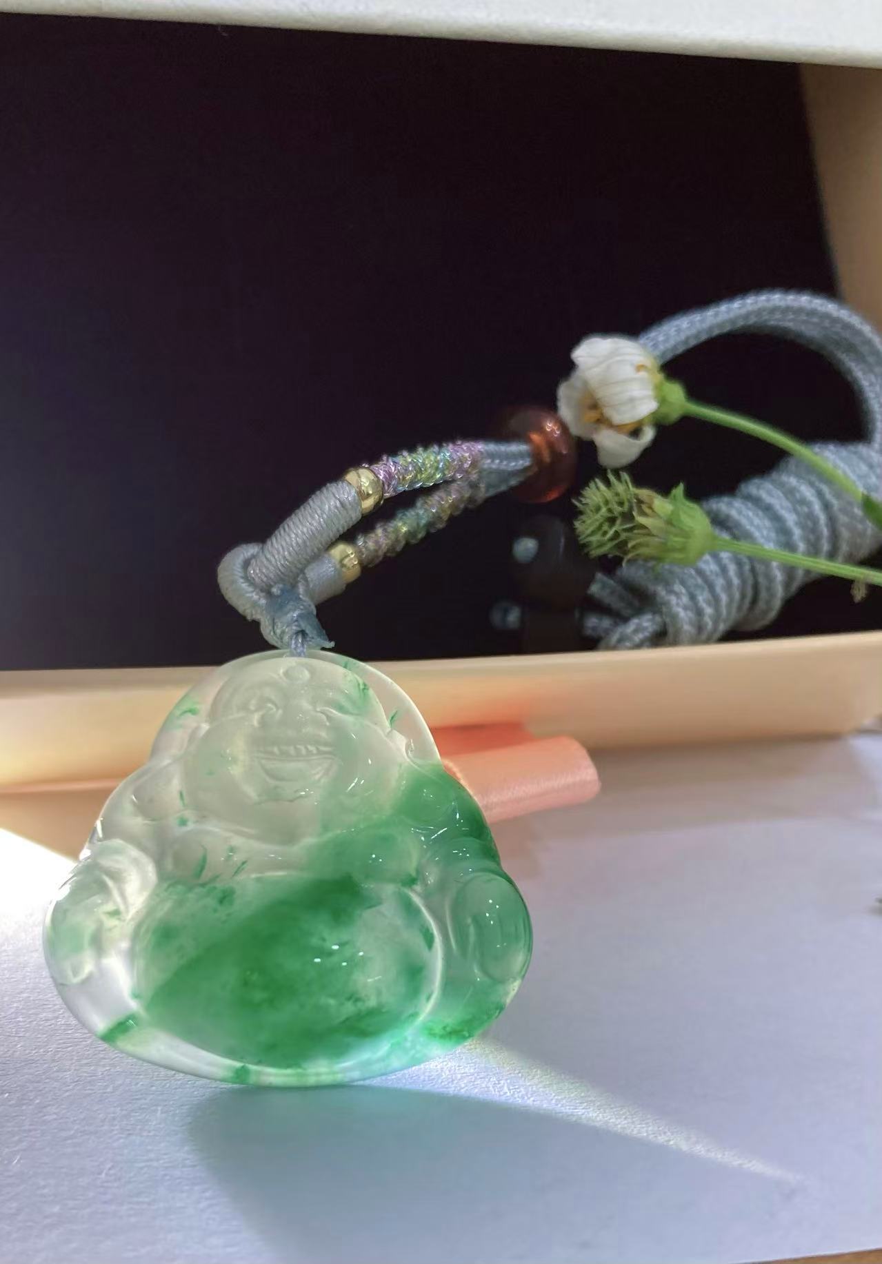 #天然非洲翠飘花佛公吊坠多样随机发1