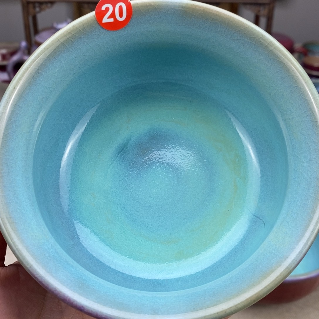海***田钧瓷茶具，手拉坯制作