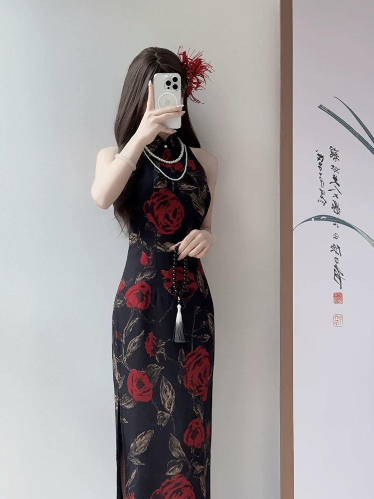 【玫瑰】2025新款春夏季旗袍改良绝美气质年轻款新中式显瘦超好看