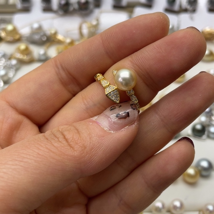 海水珍珠戒指银S925镶嵌