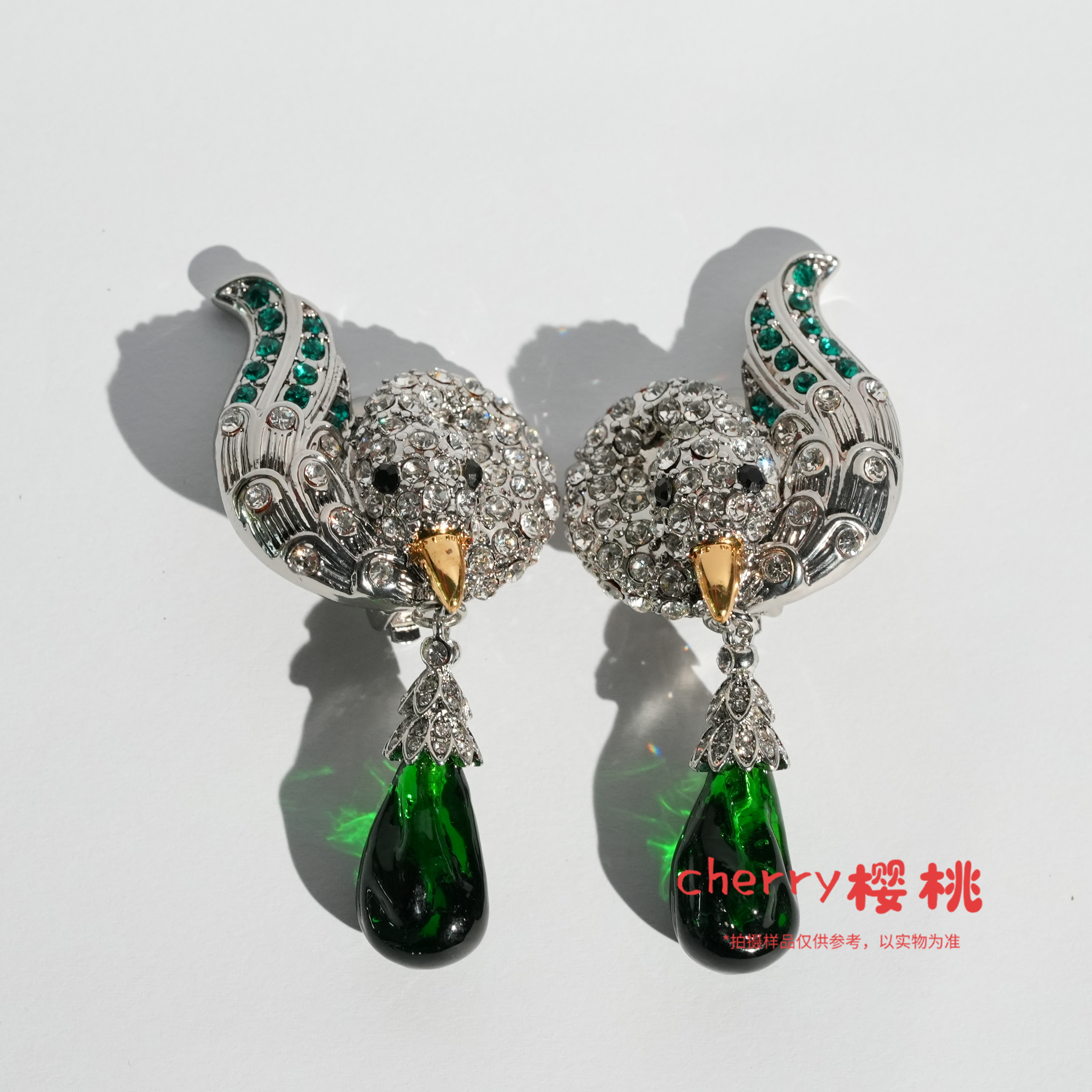 铜合金仿水晶耳饰 中古耳饰高级感小众独特复古耳钉SP042