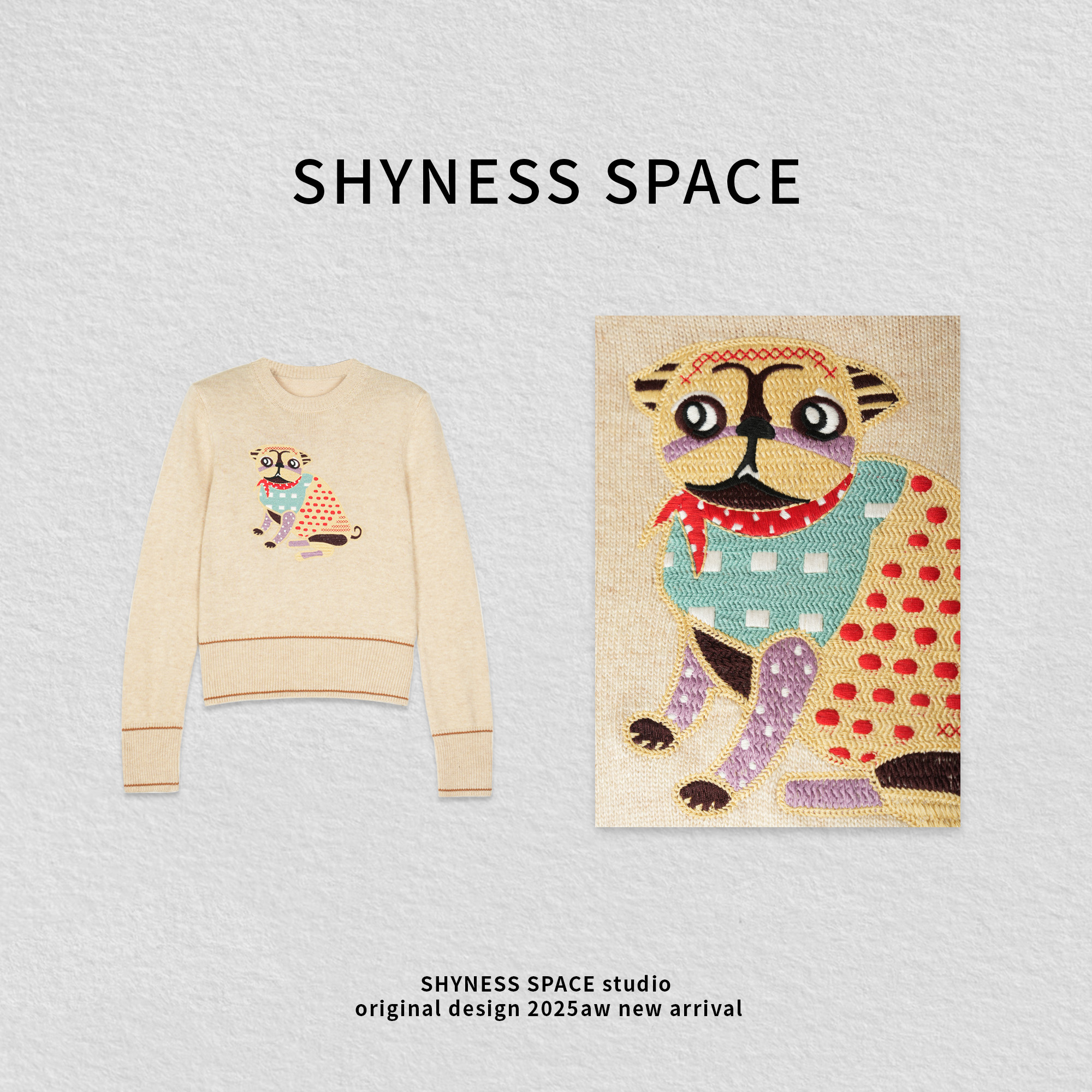 CocoHerben秋季上新时尚极简风懒人穿搭撞色针织衫HB922