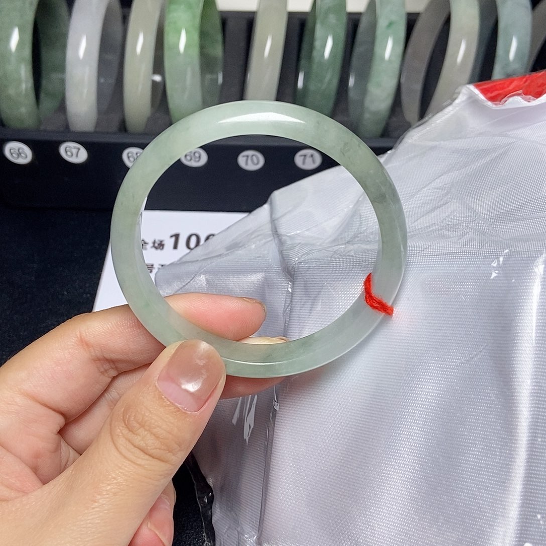 翡翠未镶嵌手镯56.5圈19