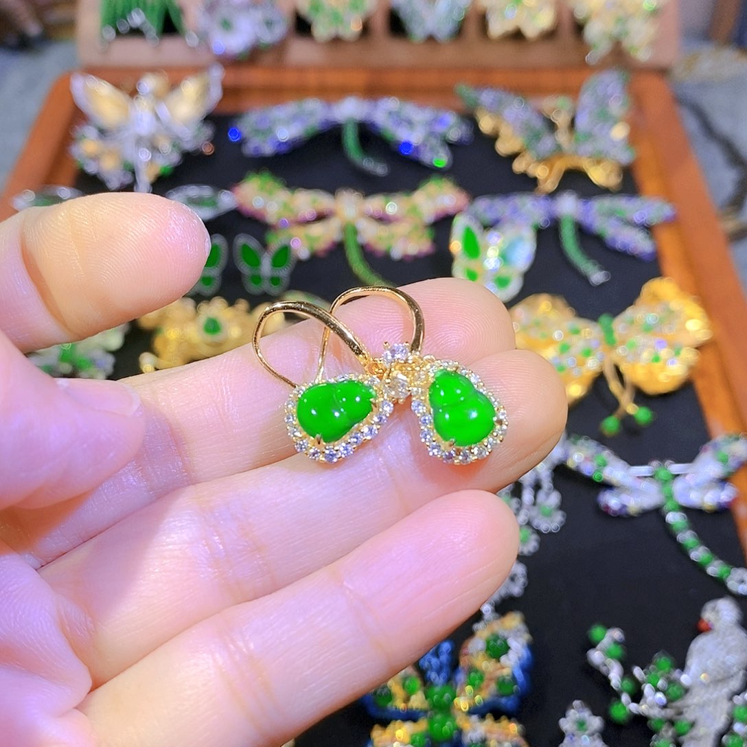 吊坠(不含链)银S925镶嵌翡翠