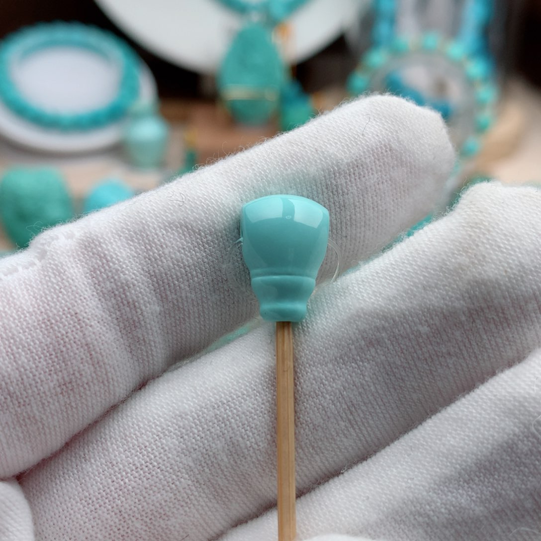 绿松石珠宝奇石未镶嵌9mm