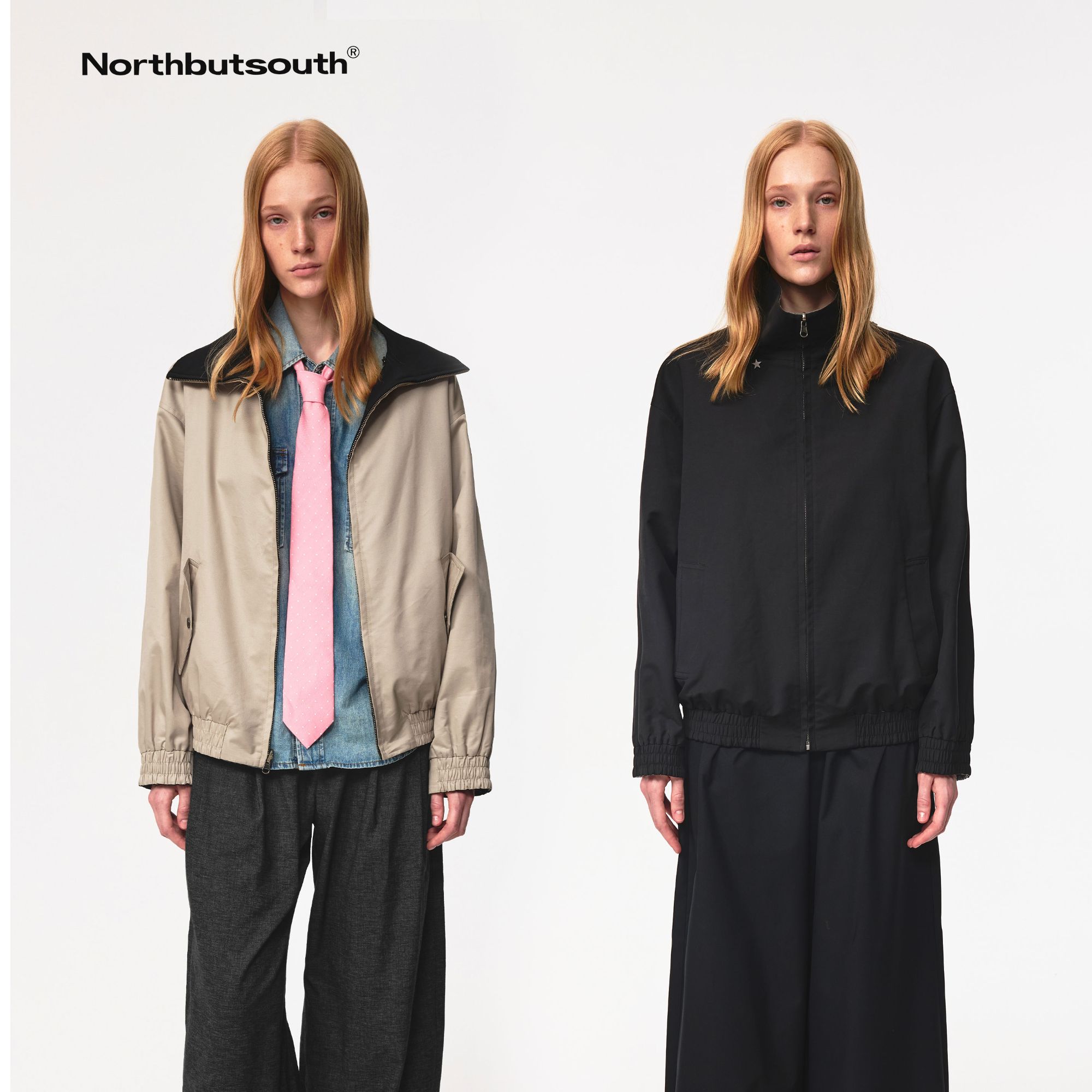 Northbutsouth 繁星铆钉双面穿立领廓形休闲宽松外套