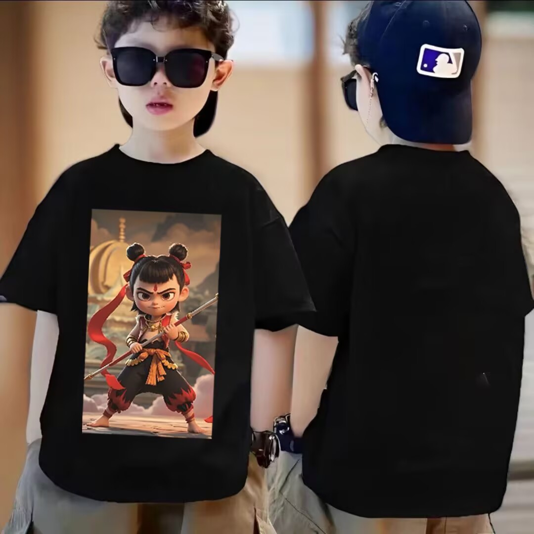 （好运哪吒）亲子棉男女童体恤