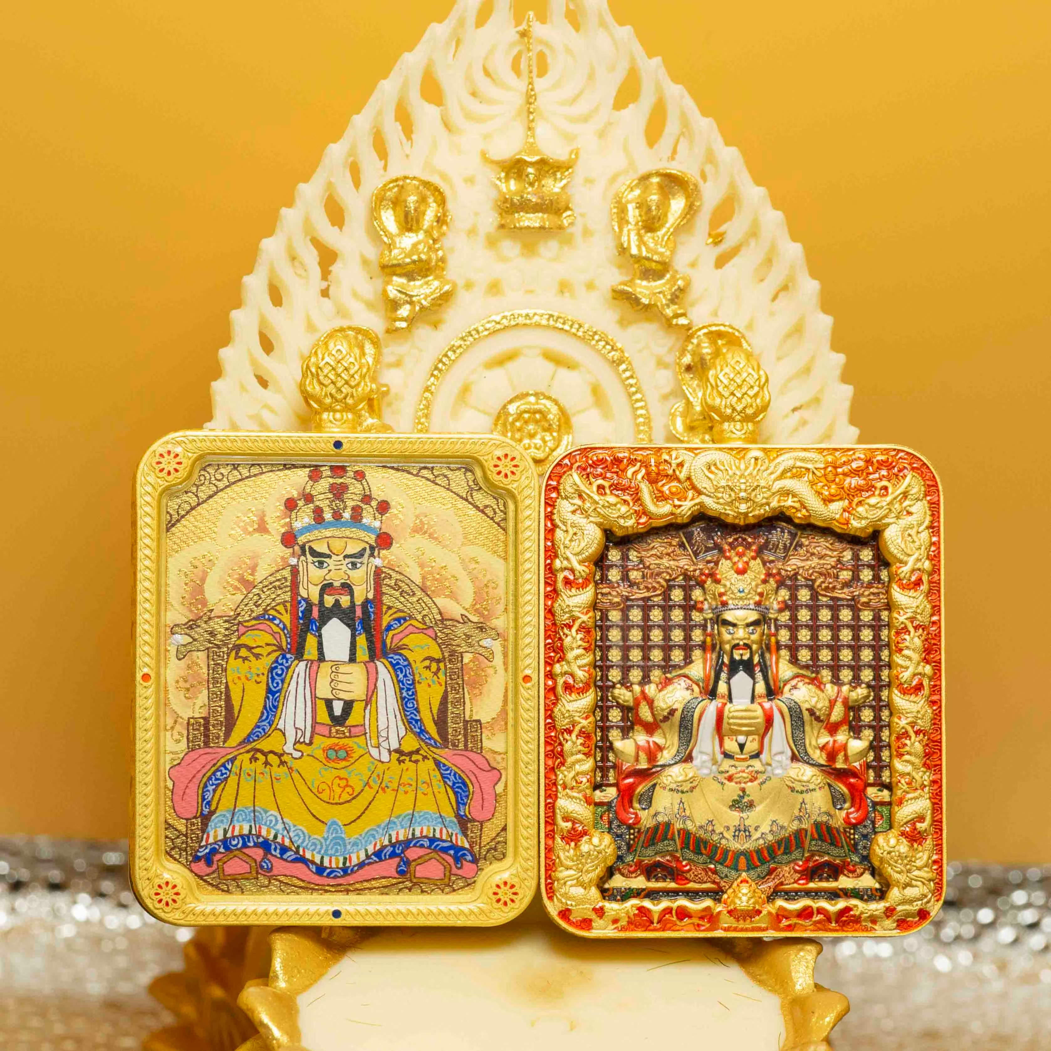 铜布艺吊坠 手工纯手绘金色唐卡五爷中国风吊坠挂坠精美创意时尚