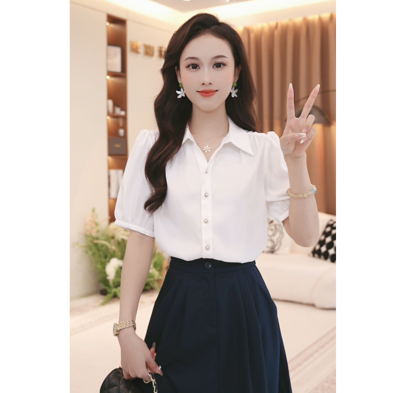 法式宽松简约百搭显瘦衬衫女2025夏季新款设计感小众宽松TU28106