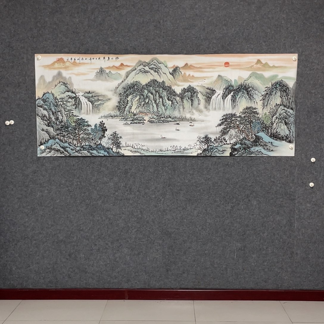 神***业国画小六尺画芯 作品