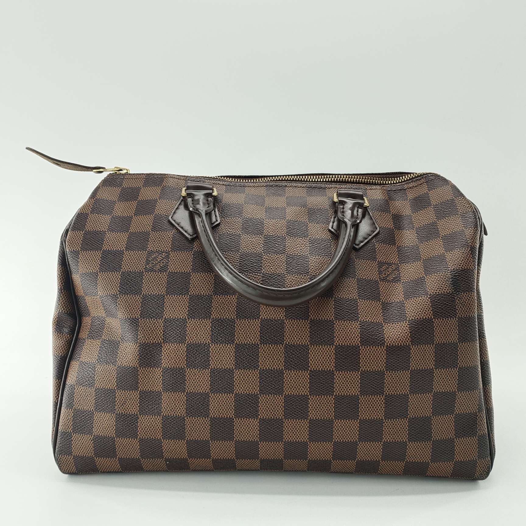 99新 LouisVuitton/路易威登  中古棋盘格Speedy30单肩斜挎包奢侈