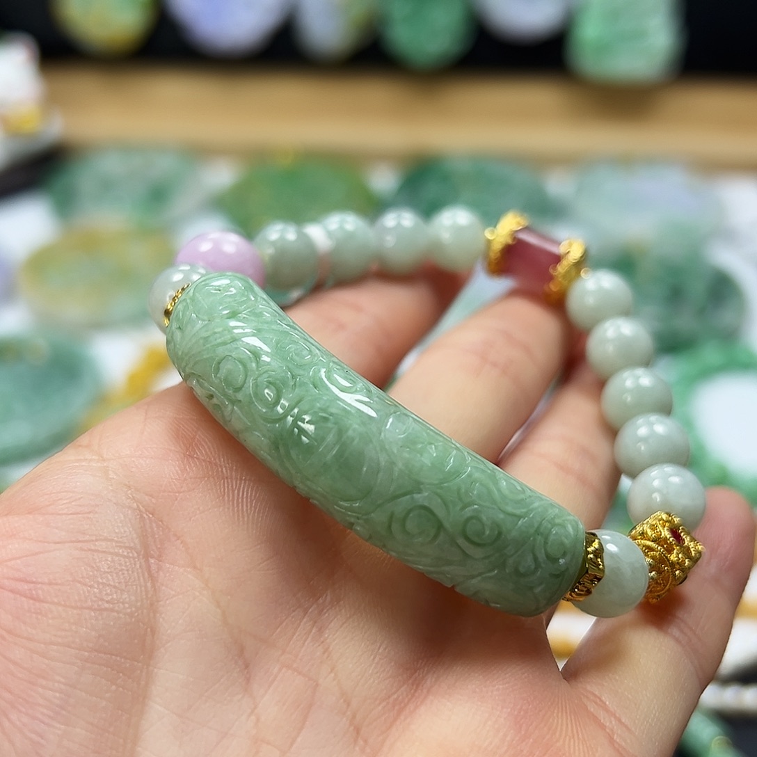 翡翠未镶嵌手链手牌