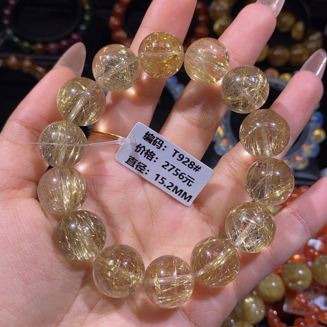 发晶手链未镶嵌简***福T928#15.2mm