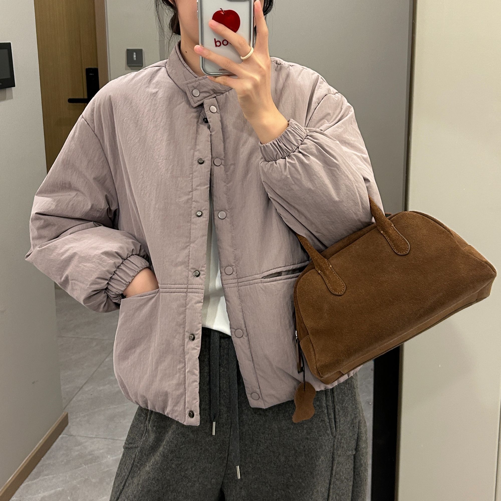 「立领保暖 加厚棉服」设计感冬季韩版休闲百搭宽松棉衣外套S110