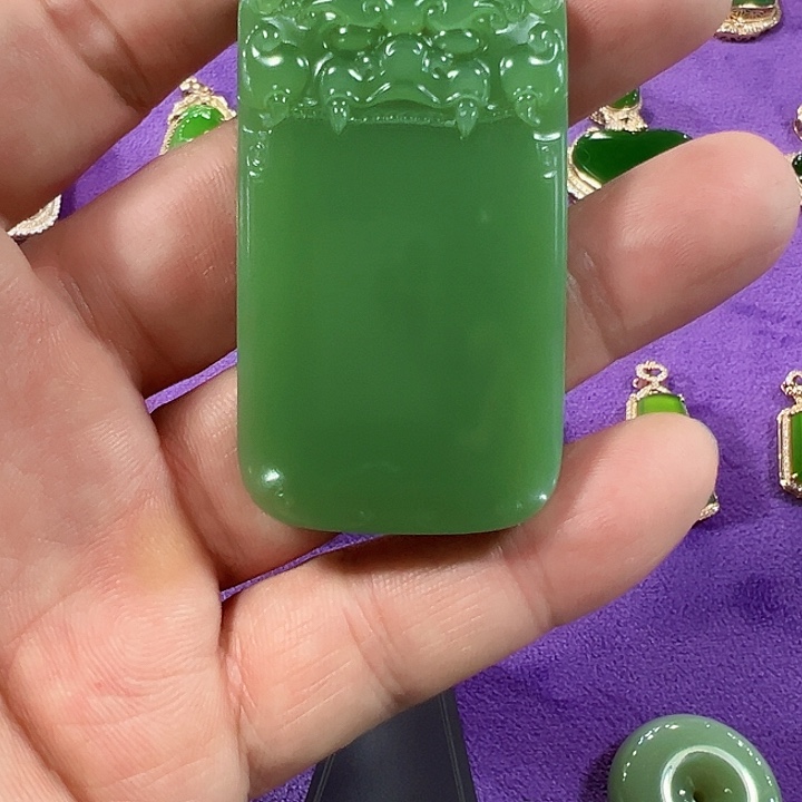 和田玉（碧玉）未镶嵌吊坠(不含链)