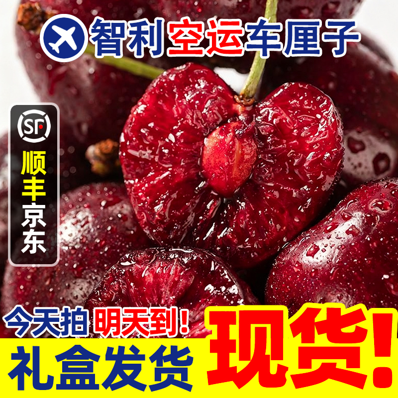 3JD特大果【粉丝升级4JD果王】2斤礼盒装车厘子净果800g智利空运新鲜水果LYX桑提娜樱桃智利共和国