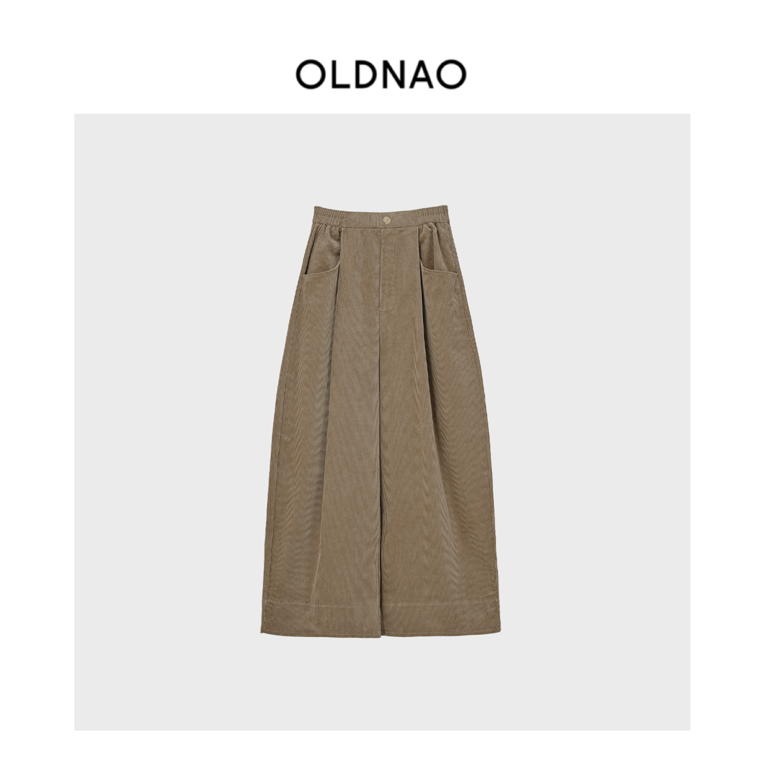 【OLDNAO】品牌订单线重磅灯芯绒捏褶松紧腰阔腿裤-HWE-3654