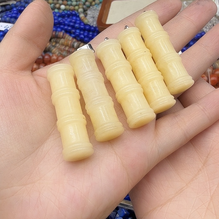 珠宝半成品水晶未镶嵌米黄竹节一颗