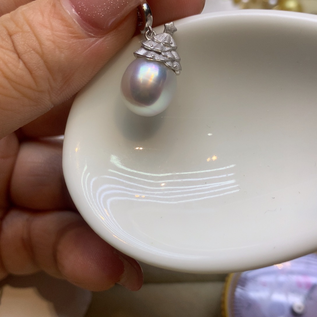 颈饰银S925镶嵌海水珍珠