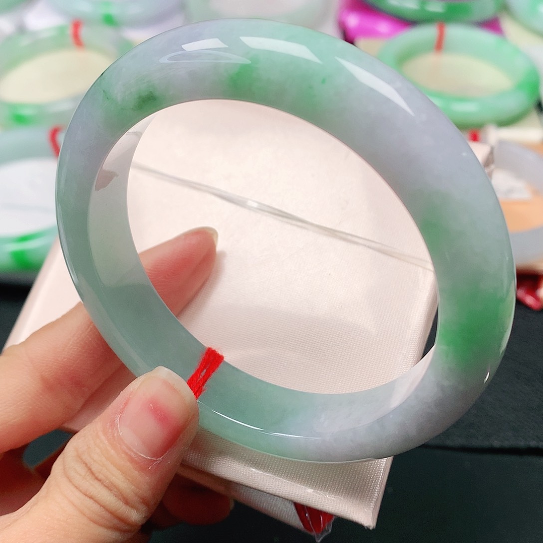 翡翠手镯未镶嵌天然翡翠手镯56