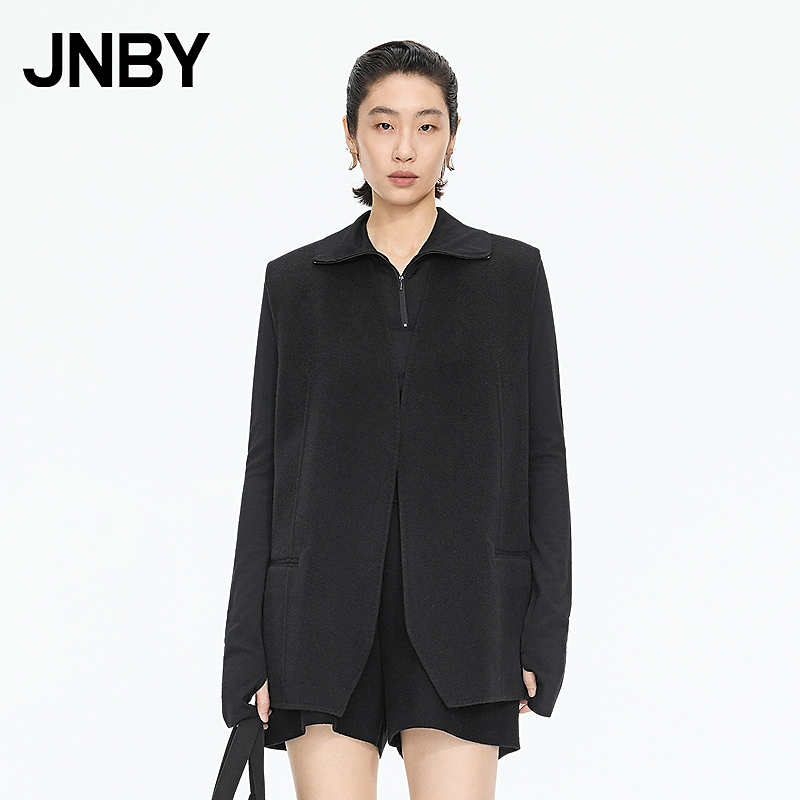 【商场同款】JNBY/江南布衣25秋新品呢大衣宽松直筒无袖5P9811160